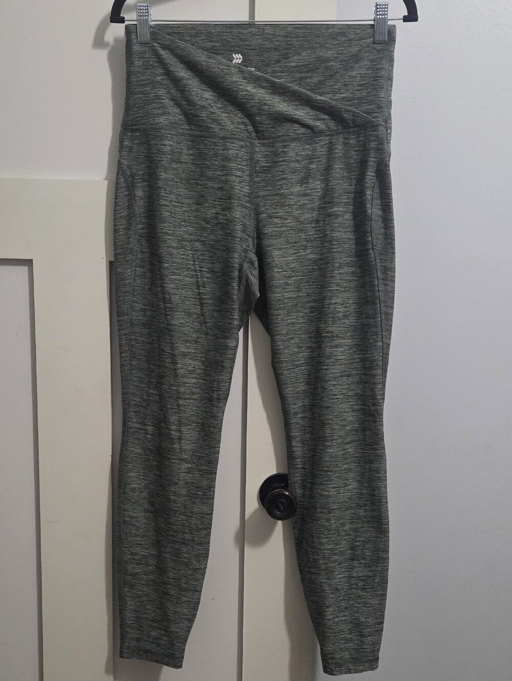 all in motion Heathered Charcoal Green Active Crossover Leggings